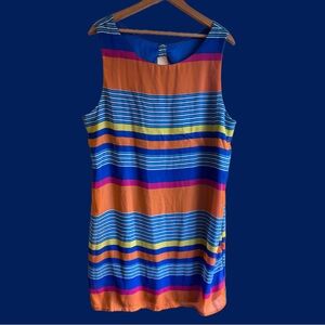 Bisou Bisou Michele Bohbot MultiColor Striped Sleeveless Dress